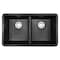 Msi Black Double Bowl 33in X 19in Quartz Undermount 50/50 Kitchen Sink ZOR-QTZ-DBSNK-0100 - alternate 9